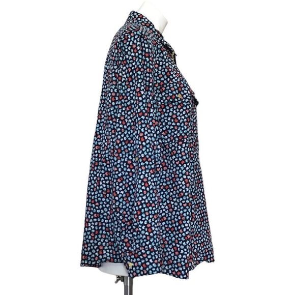 MICHAEL Michael Kors Plus Size Multi Palm Lock Zip Blouse New Size 3X - Picture 5 of 9